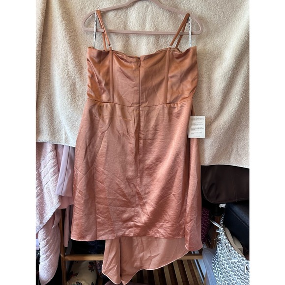 Miss Circle Brigid Coffee Satin Corset Dress Size XL - Picture 5 of 16